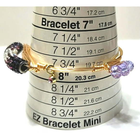 Purple Crystal Wire Wrapped Bangle - Picture 7 of 7